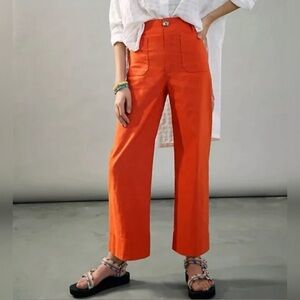 Anthropologie Maeve Colette Orange Wide Leg Pants